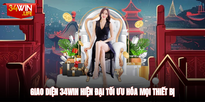 Giao diện 34WIN hiện đại, tối ưu hóa mọi thiết bị
